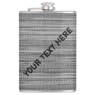 Faux Gris Tissu Flacon avec texte personnalisé