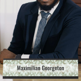 Faux Groen Goud Marmer Bureau Naambordje