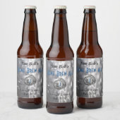 Faux Hammered Metal Beer Label Bier Etiket (Flessen)