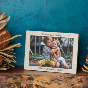 Faux Handmade Paper Personal Name Photo Plaque Fotoplaat