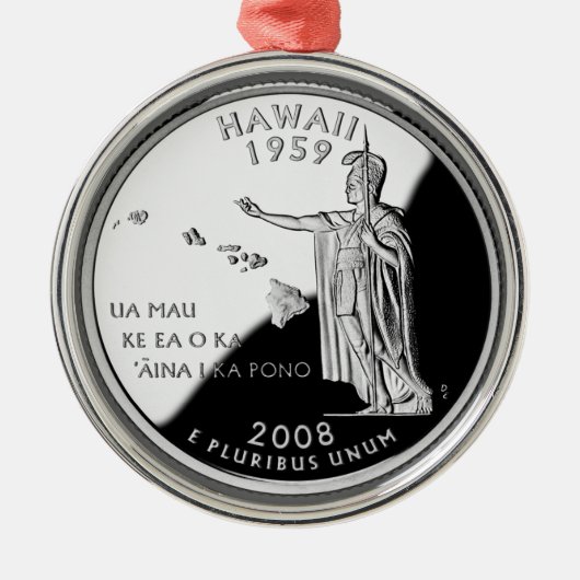 Faux Hawaii State Quarter Metalen Ornament (Voorkant)