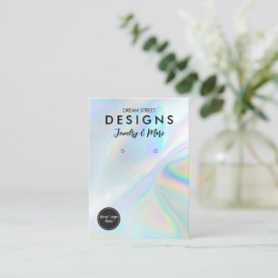 Faux Holo Logo Social Media Earring Display Kaart Visitekaartje