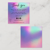 Faux Holo Media Insert Merci Mini Carte de visite (Devant / Derrière)