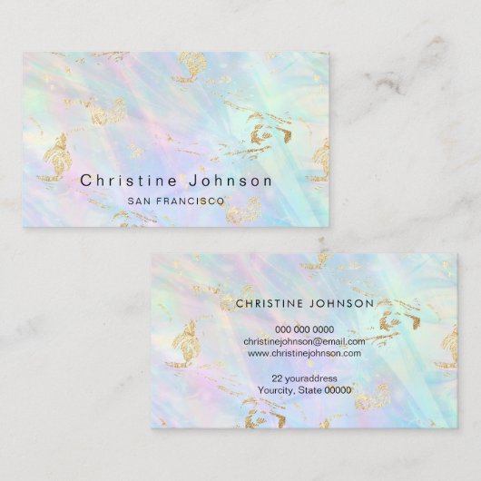 FAUX holografisch abstract ontwerp Visitekaartje (Voorkant / Achterkant)