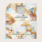 Faux Holografisch Iriserend Opal Crystal Creatief Visitekaartjes (Buitenkant ongevouwen)