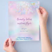 FAUX-holografische irdescent pastelregenboog Flyer (Hand)