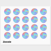Faux Holographic Bright Custom Trendy Ronde Sticker (Vel)