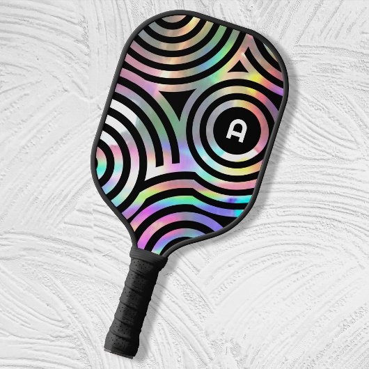faux holographic cirkels monogram pickleball padd pickleball paddle