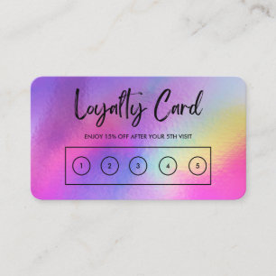 Faux Holographic Custom Loyalty Kaart Visitekaartje