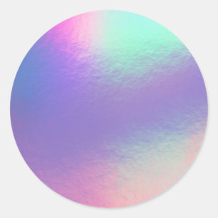 Faux Holographic Custom Trendy Classic Round Stick Ronde Sticker