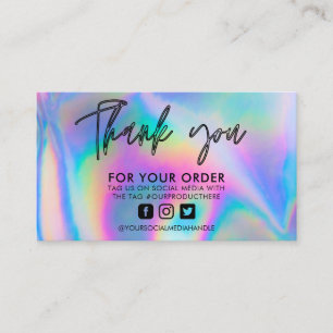 Faux Holographic Dankuwel Visitekaartje