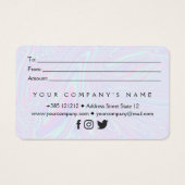 Faux holographic effect texture blue Gift Card (Dos)