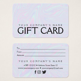 Faux holographic effect texture blue Gift Card Visitekaartje