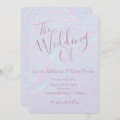 Faux holographic effect textuur blauw kaart (Voorkant / Achterkant)