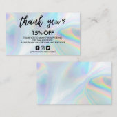 Faux Holographic Hartelijk dank Visitekaartje (Voorkant / Achterkant)