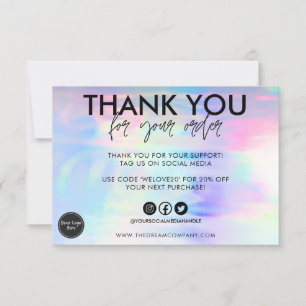 Faux Holographic Hartelijk dank voor geheugenkaart