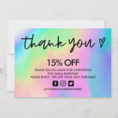 Faux Holographic Hartelijk dank voor mediuminvoege Kaart (Voorkant)