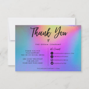 Faux Holographic Hartelijk dank voor sociale media