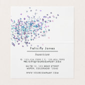 Faux Holographic Heart Glitter Visitekaartjes (Binnenkant ongevouwen)