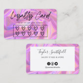 Faux Holographic Hearts Custom Loyalty Kaart Visitekaartje (Voorkant / Achterkant)