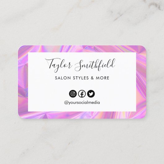 Faux Holographic Hearts Custom Loyalty Kaart Visitekaartje (Achterkant)