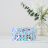 Faux Holographic Hearts Custom Loyalty Kaart Visitekaartje (Staand voorkant)