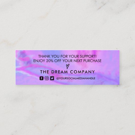 Faux Holographic Lashes Brows Carte de réduction (Dos)