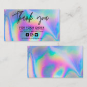 Faux Holographic Merci Carte de visite tendance (Devant / Derrière)