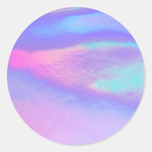 Faux Holographic Paars Custom Trendy Ronde Sticker (Voorkant)