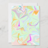 Faux Holographic Pink Bold Script Typografie Kaart (Achterkant)