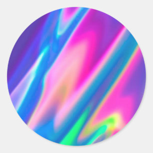 Faux Holographic Pink Paars Custom Trendy Ronde Sticker