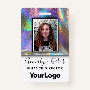 Faux Holographic Professional CNA Zurse Fotonaam Badge