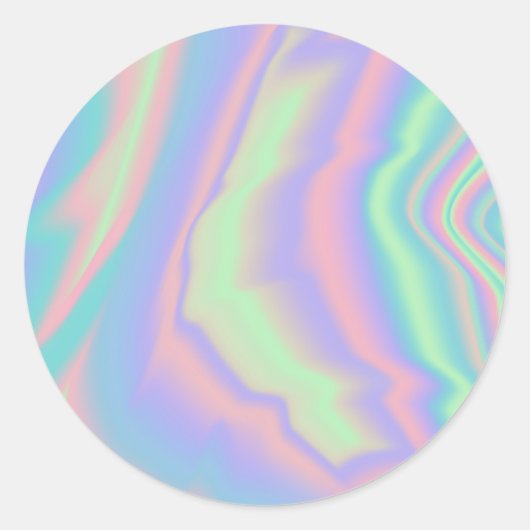 Faux Holographic Rainbow Custom Trendy Ronde Sticker (Voorkant)
