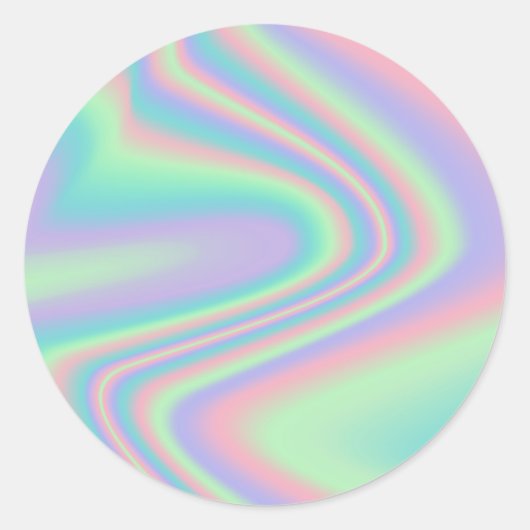 Faux Holographic Rainbow Ronde Sticker (Voorkant)
