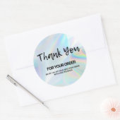 Faux Holographic Small Business Korting Ronde Sticker (Envelop)