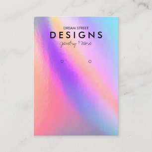 Faux Holographic Trendy Earring Display Card Visitekaartje