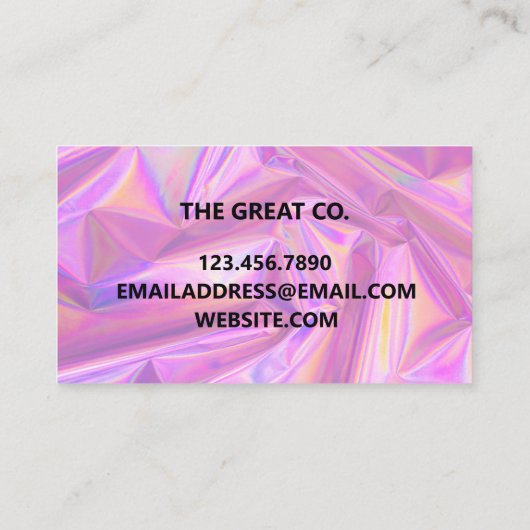 Faux Holographic Trendy Visitekaartje (Achterkant)