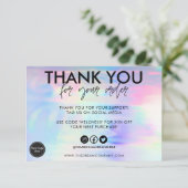 Faux Holographique Carte de remerciements Média In (Debout devant)