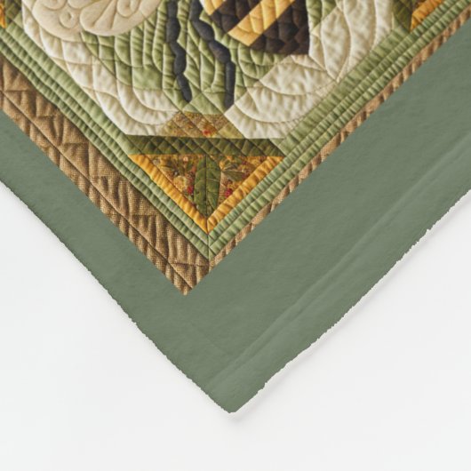 Faux Honeybee Quilt Fleece Deken (Hoek)