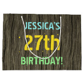 Faux Hood, Tekstverf, 27th Birthday + Naam Groot Cadeauzakje (Achterkant)