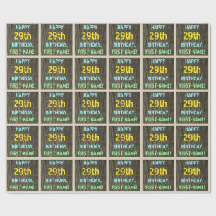 Faux Hood, Tekstverf, 29th Birthday + Naam Cadeaupapier