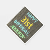 Faux Hood, Tekstverf, 31st Birthday + Naam Servet (Hoek)