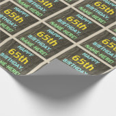 Faux Hood, Tekstverf, 65th Birthday + Naam Cadeaupapier (Hoek)