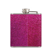 Faux Hot Pink Glitter Background Sparkle Heupfles (Achterkant)