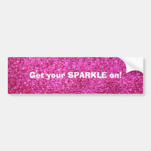 Faux Hot Pink Glitter Bumpersticker