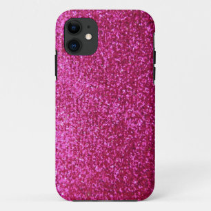 Faux Hot Pink Glitter iPhone 11 Hoesje