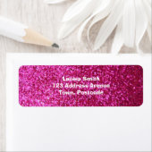 Faux Hot Pink Glitter Etiket (Insitu)