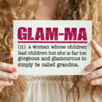 Faux Hot Pink Glitter Glam-Ma