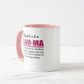 Faux Hot Pink Glitter Glam-Ma Mok (Voorkant links)