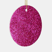 Faux Hot Pink Glitter Keramisch Ornament (Rechts)